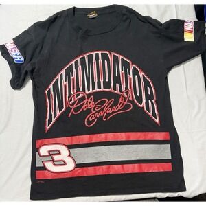Vintage Nutmeg Mills Dale Earnhardt Intimidator Black T-shirt Mens L Nascar USA‎